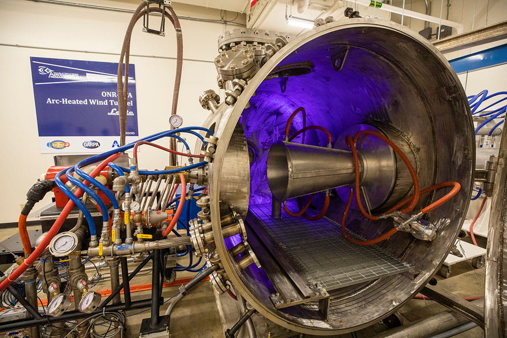 UTA’s new arc-jet heated hypersonic wind tunnel