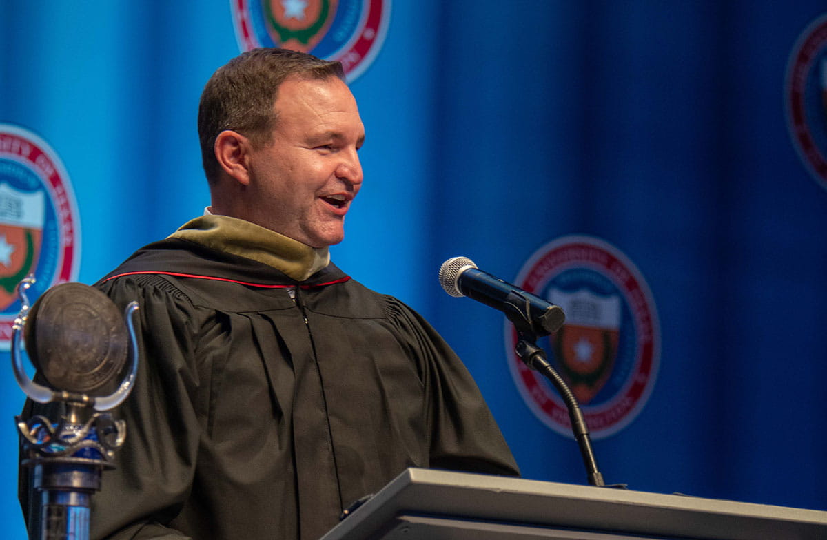 Commencement speaker Keith Zimmerman, CEO of Medical City Arlington
