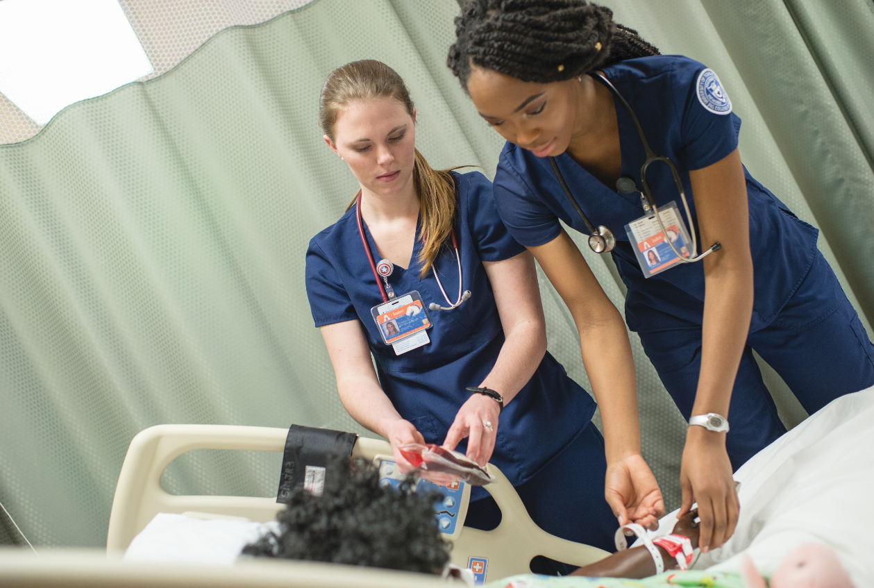 UTA Nursing students practicing in smart hospital