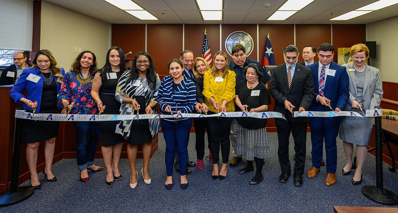 UTA Mock Courtroom ribbon cutting