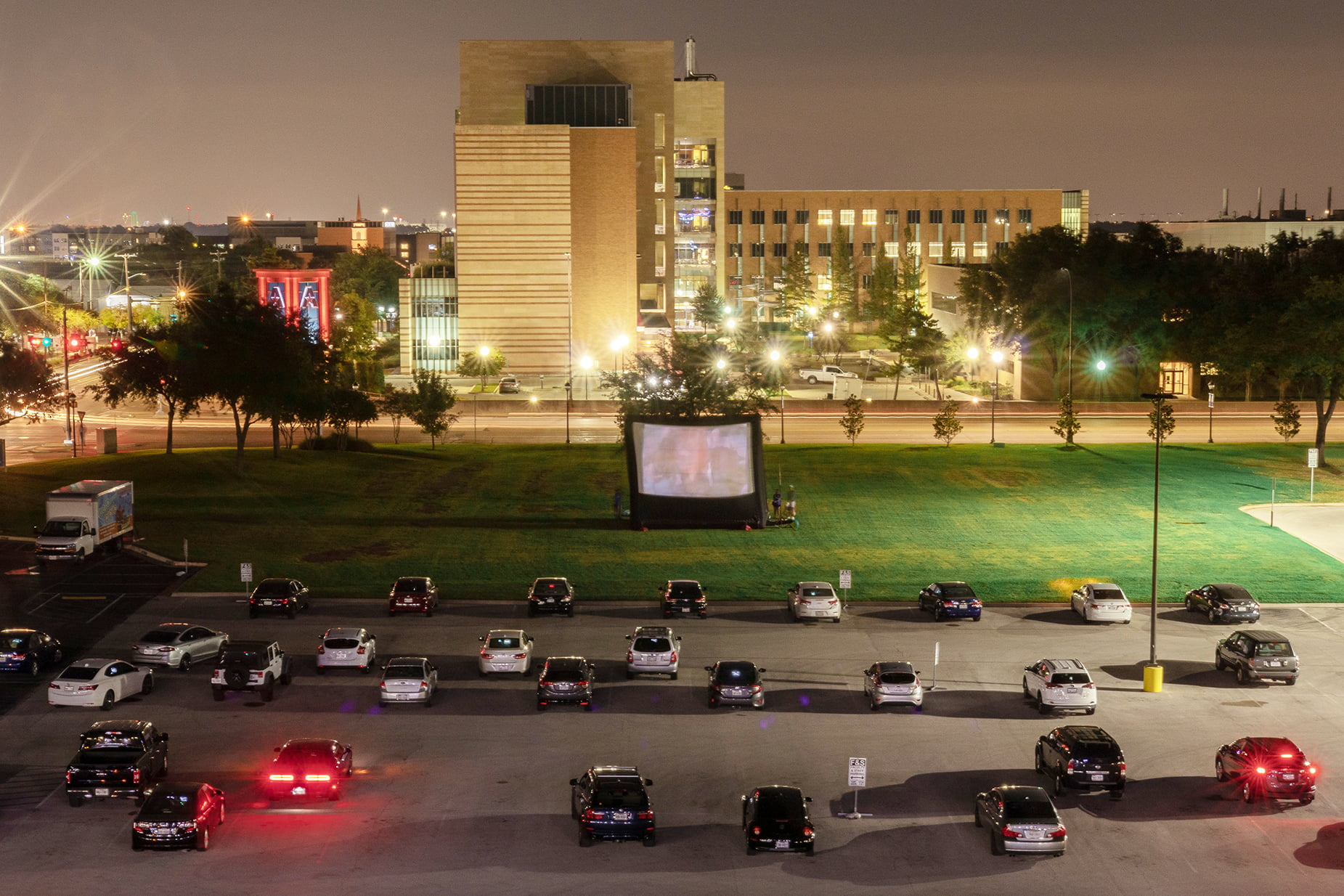 Drive-In movie in U-T-A parking lot