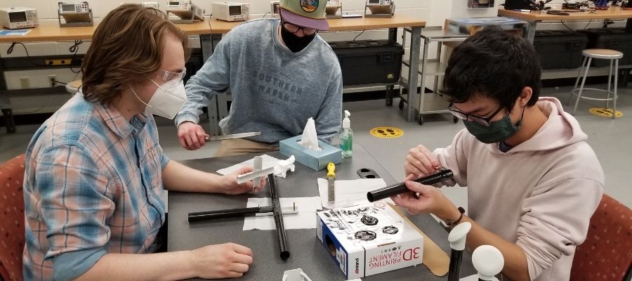 UTA student team building a drone