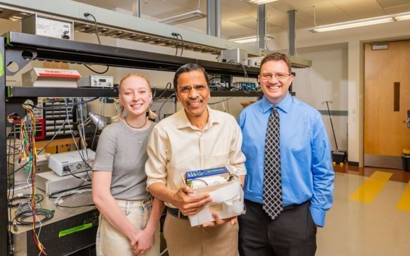 From left, Alexandra Hansard, Sanjay Gokhale and George Alexandrakis.