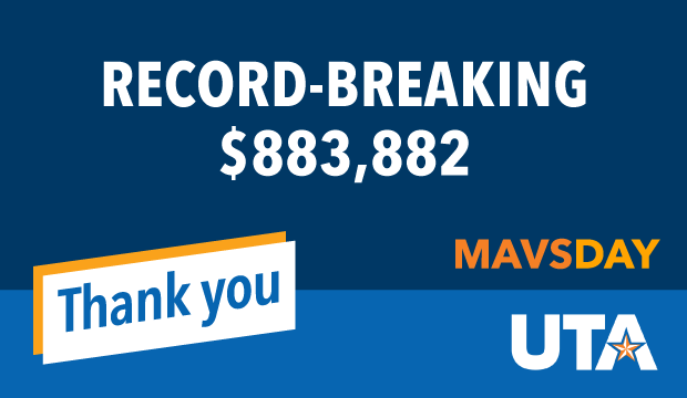 On MavsDay, UTA raised a record-breaking $883,882." _languageinserted="true