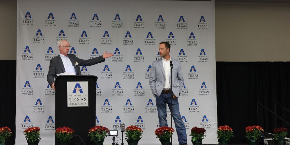 Mike (left) and John Henderson speak at Rural Health Conference