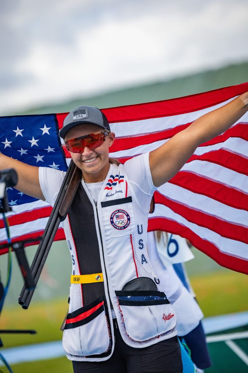 Austen Smith Holding American Flag 