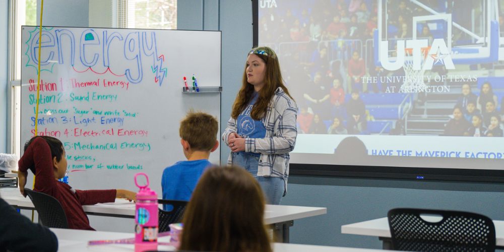 College of Education student teaching K-12 students about energy