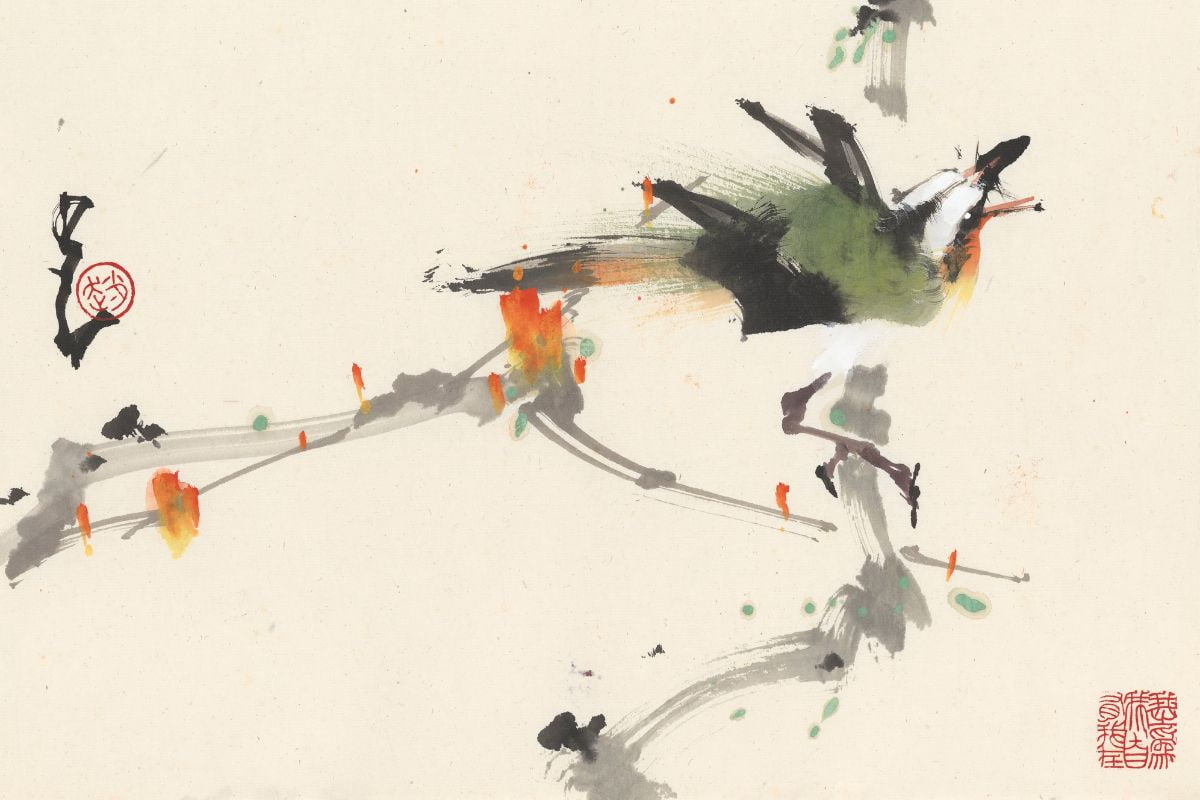 歡歌 Joyous song, Chao Shao-an, c. 1970s-1980s, ink and pigment on paper, courtesy of the artist’s estate