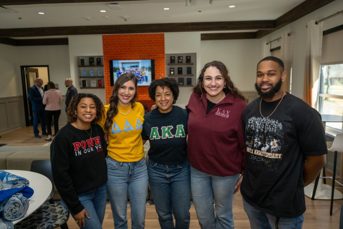 Students inside the new Fraternity and Sorority Life Community Center