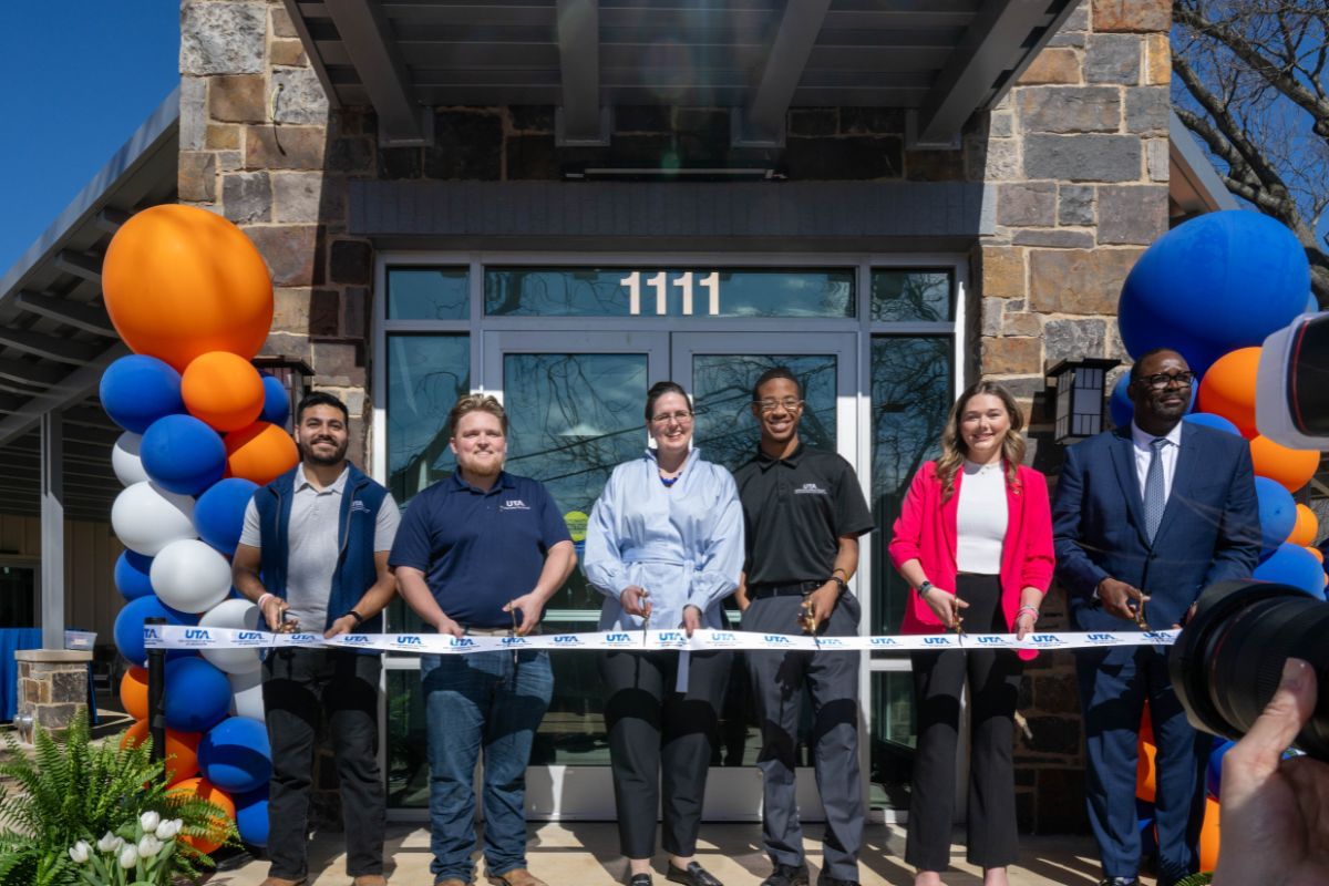 Fraternity and Sorority Council presidents at the ribbon cutting of the new Fraternity and Sorority Life Community Center