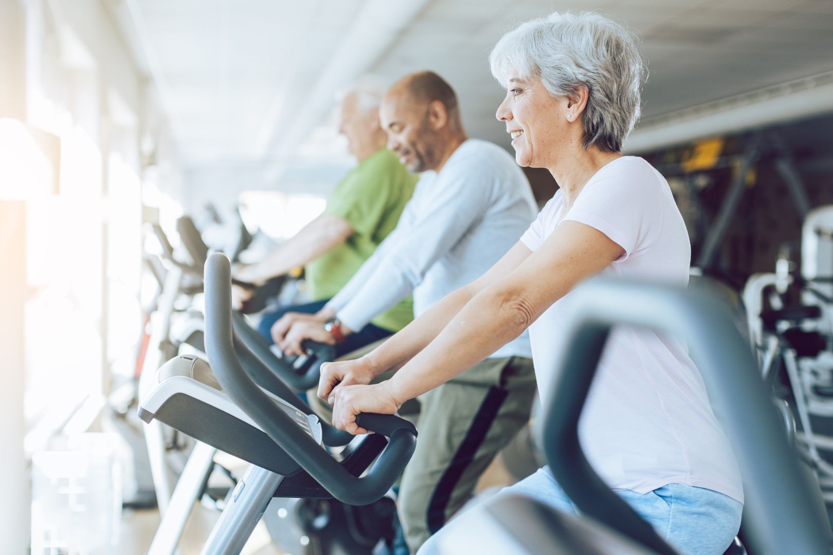 Image shows seniors exercising