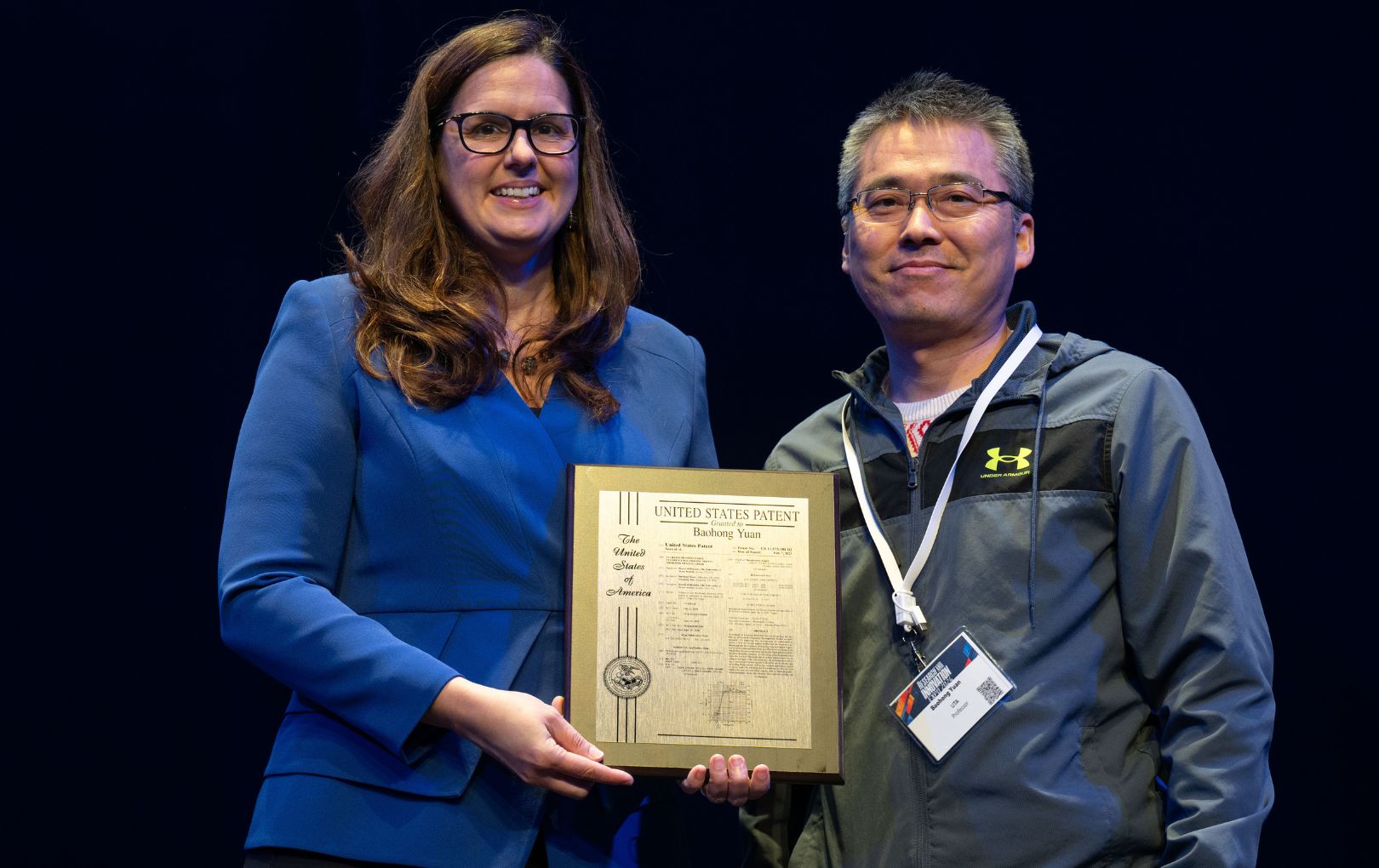 Baohong Yuan and President Cowley