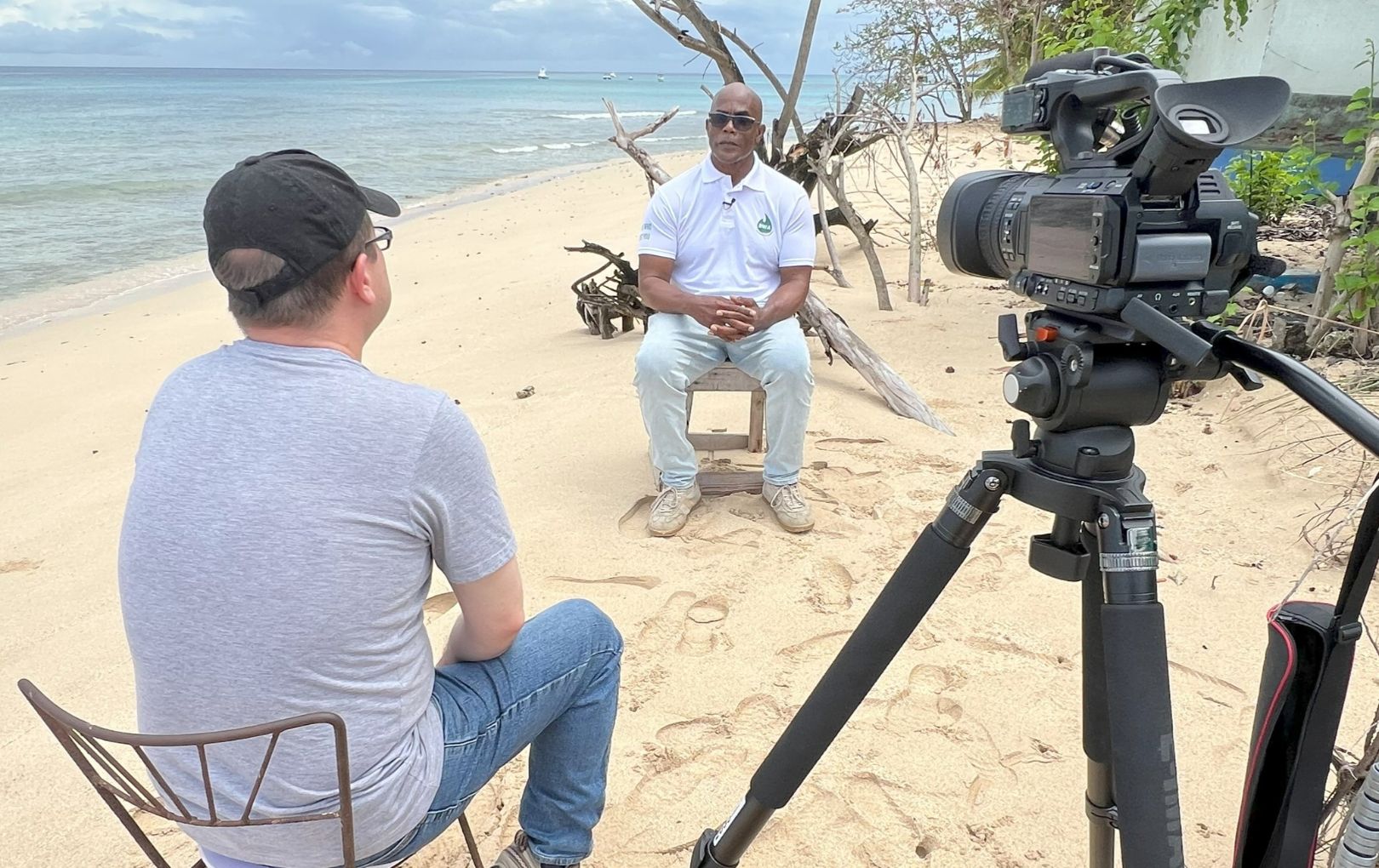 Julian Rodriguez and Jairo Becerra interviewing in Barbados