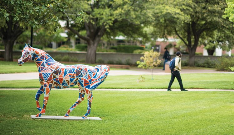 Spirit horse statue in the Library Mall