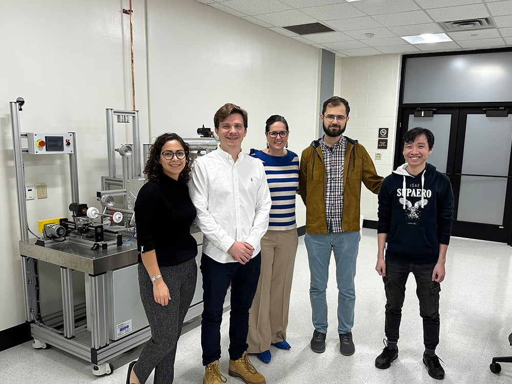 Jennifer Cowley and lab members of the Advanced Materials Lab at UTA