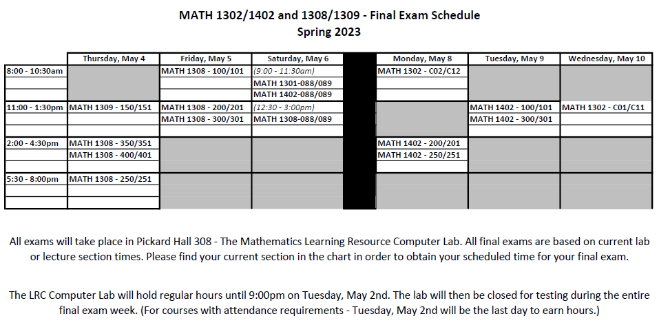 Final Exam Schedule_Spring2023