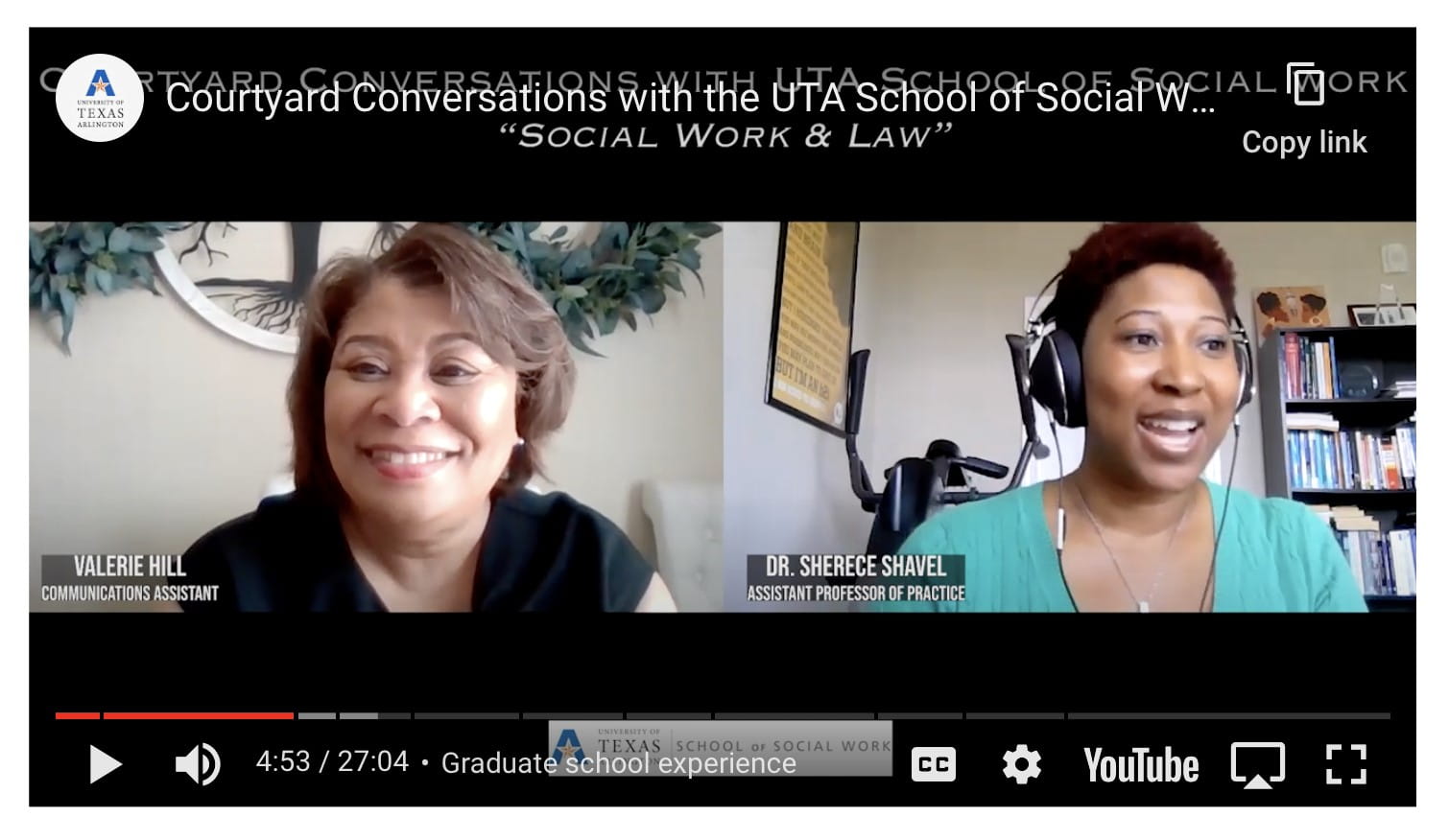 UTA School of Social Work Courtyard Conversation - Social Work & Law