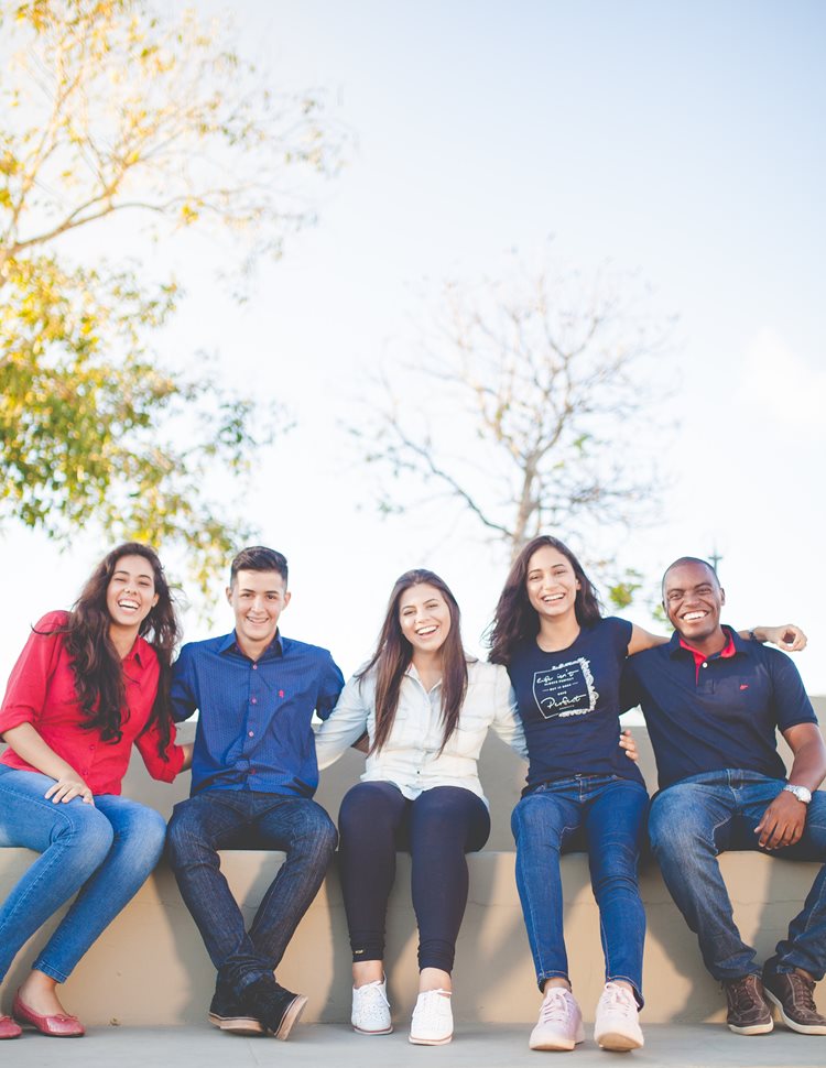 Five Students Gathering for Photo