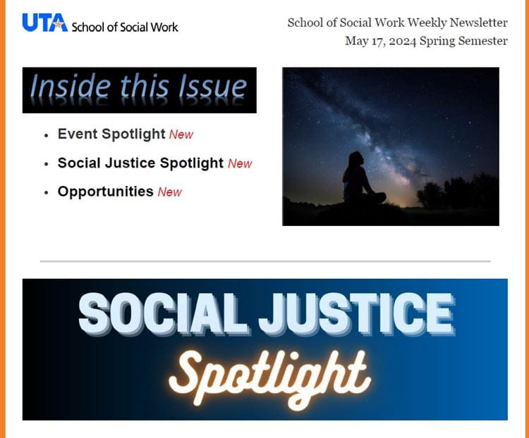 School of Social Work Weekly Update - May 17, 2024 Spring Semester image