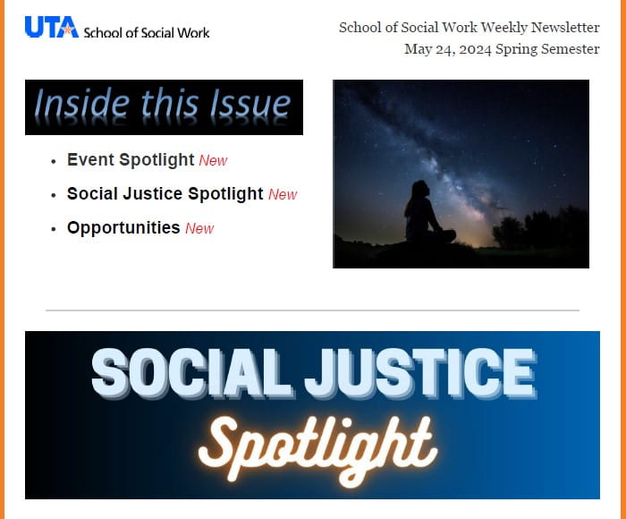 School of Social Work Weekly Update - May 24, 2024 Spring Semester image