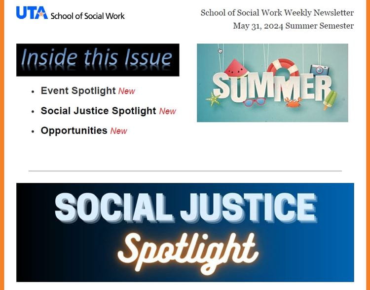 School of Social Work Weekly Update - May 31, 2024 Spring Semester image