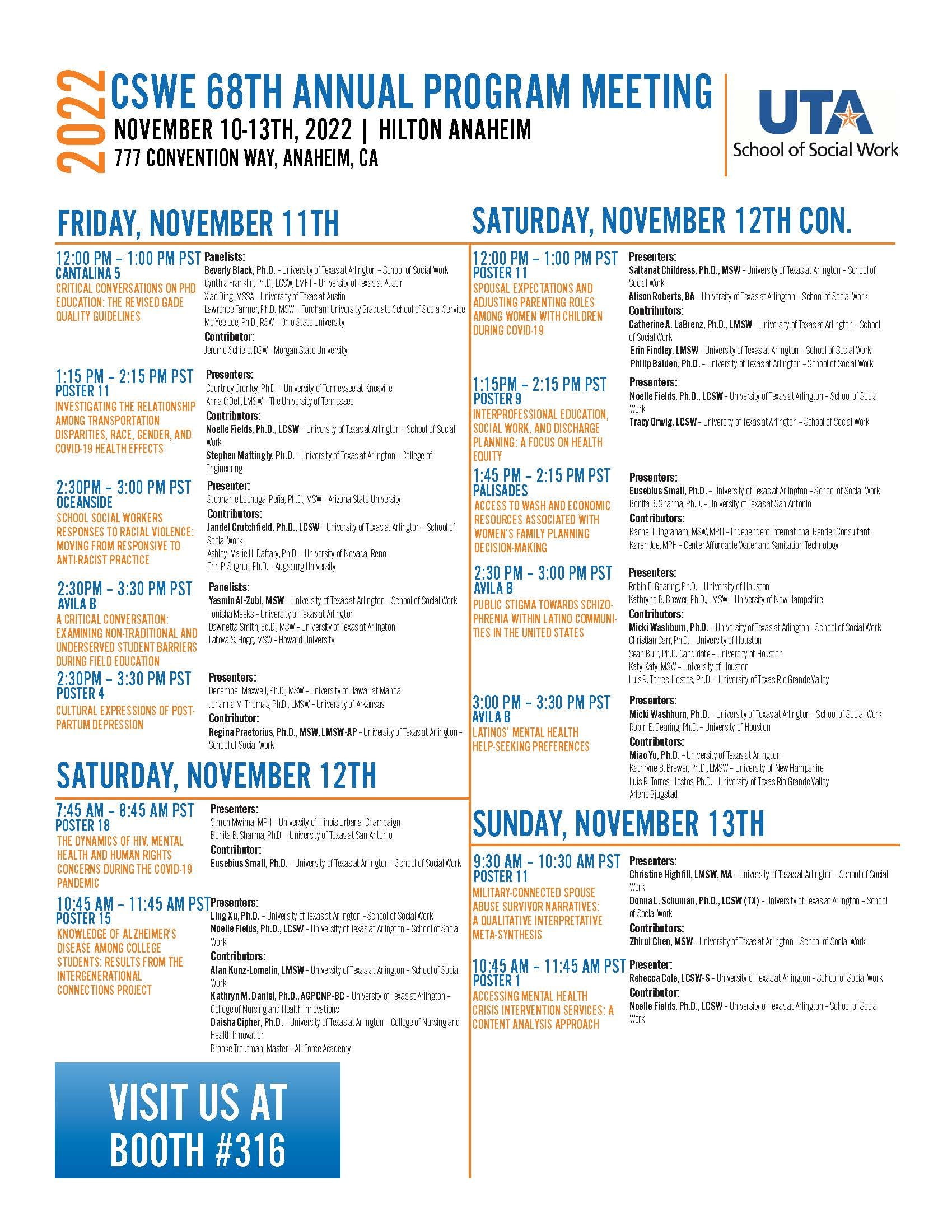 Research Conferences and Presentations School of Social Work The