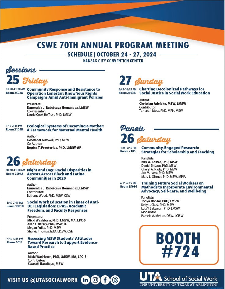 CSWE 70TH Annual Program Meeting brochure image