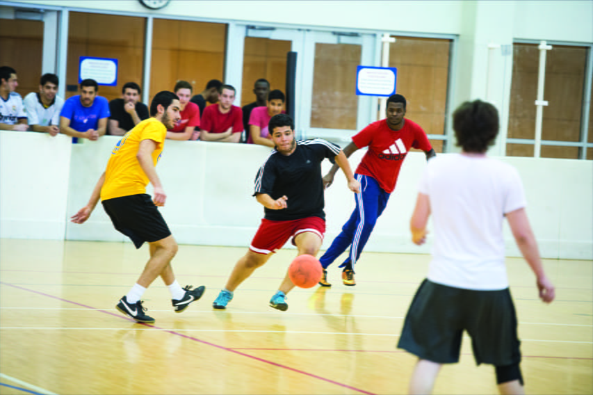 Student breaking ankles during an intramural basketball game
