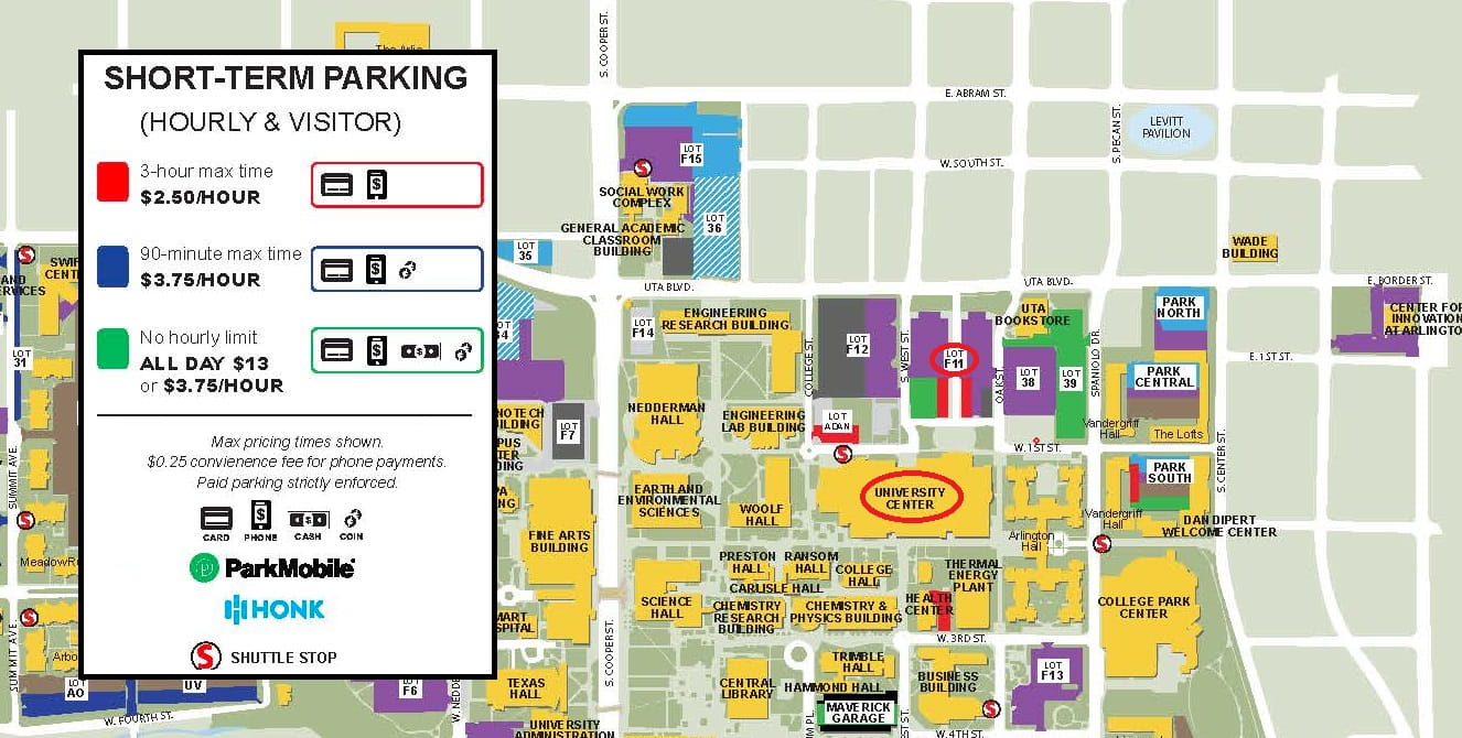 UTA Visitor Parking Map