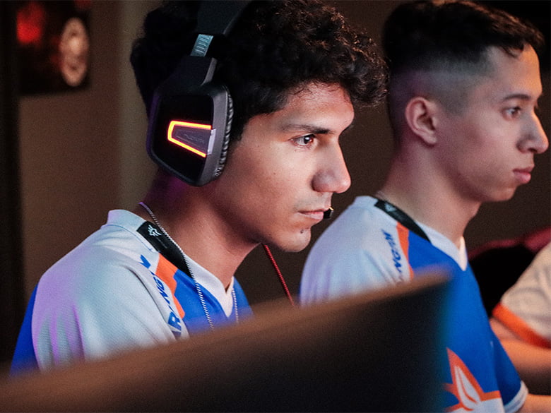 Two team members gaming