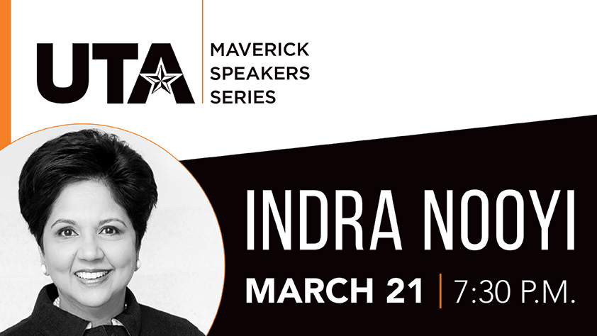Indra Nooyi speaking at the University of Texas at Arlington