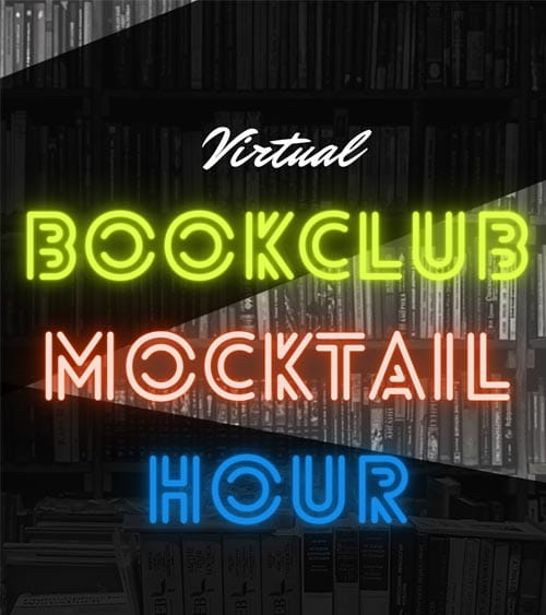 Poster for 'Virtual Bookclub Mocktail Hour