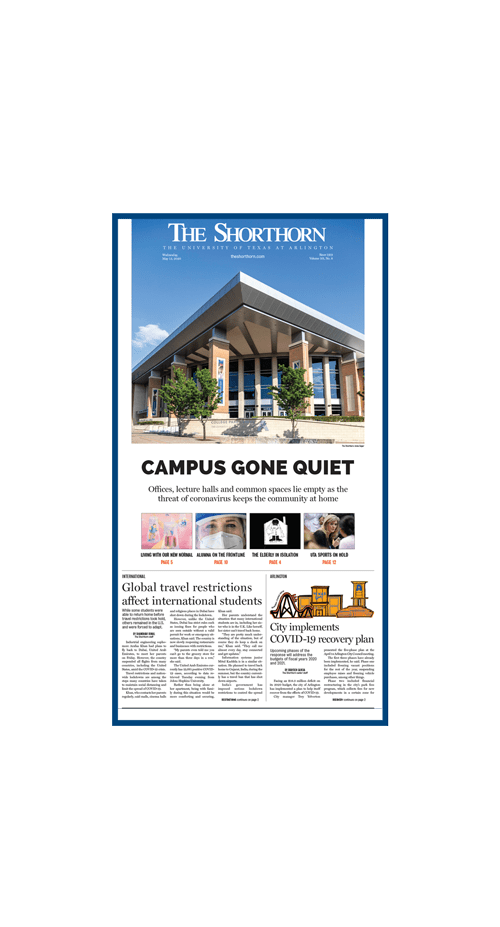 The Shorthorn newspaper cover