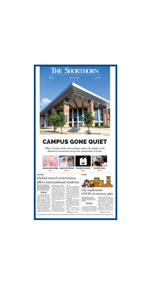 The Shorthorn newspaper cover