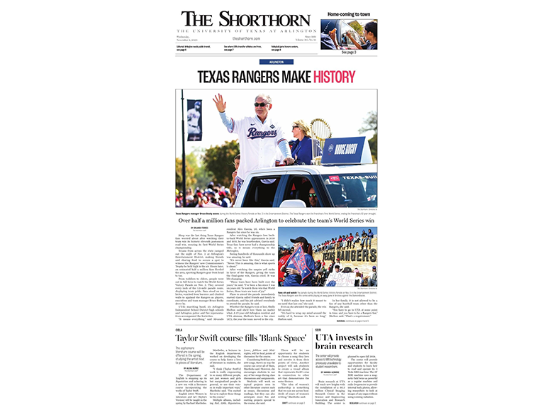 An issue of The Shorthorn newspaper
