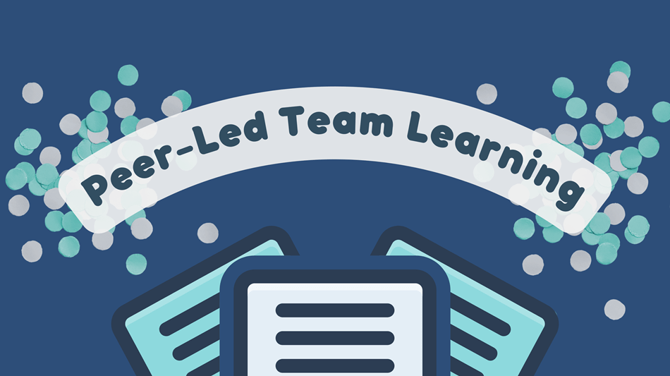 Graphic with words "Peer-Led Team Learning" across.